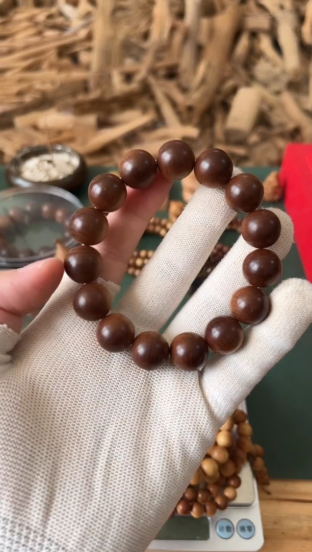 檀香木手串正区老山檀 宾利1.5横纹 黑肉 沉水 奶香奶甜 寺庙香韵