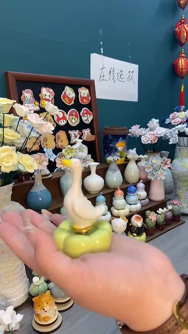 摆件站立鹅转转一个装