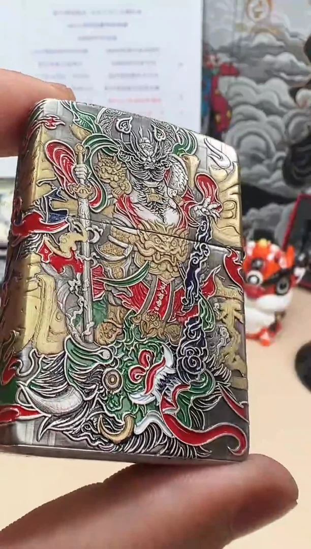 铜钟馗-3D盔甲熏银鎏金珐琅彩