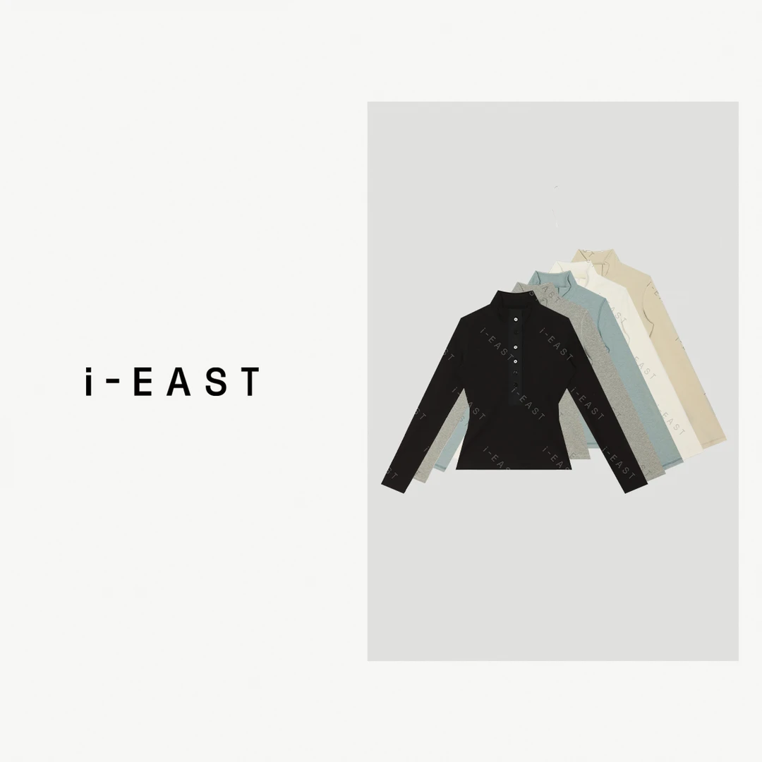 i-EAST 美式辣妹~竖条纹修身长袖T恤上衣-5C SY8162