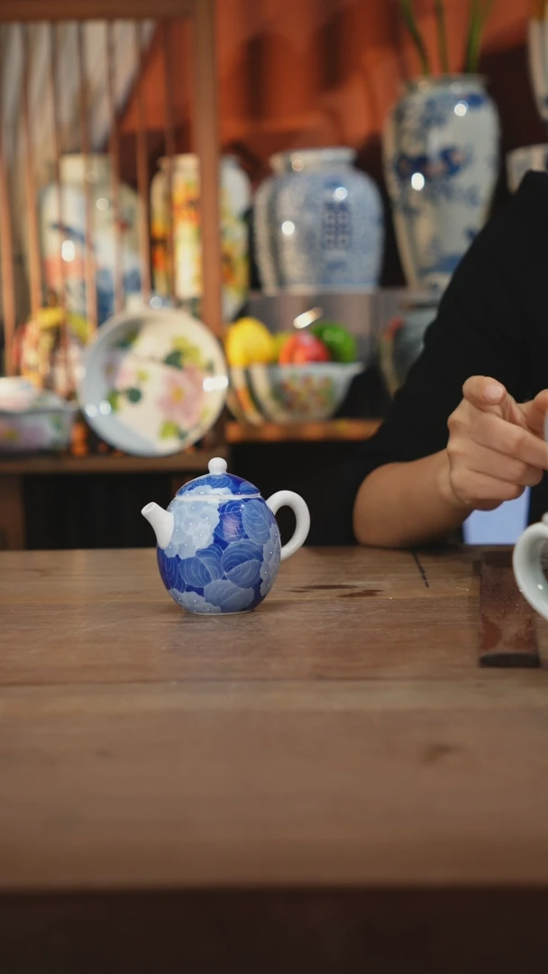 瓷片【简家甄选】景德镇设计师手绘陶瓷茶叶罐