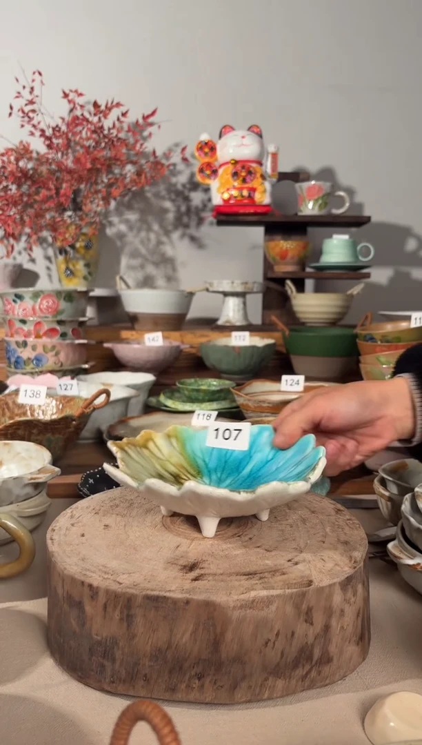 陶瓷107手作粗陶餐具个1装