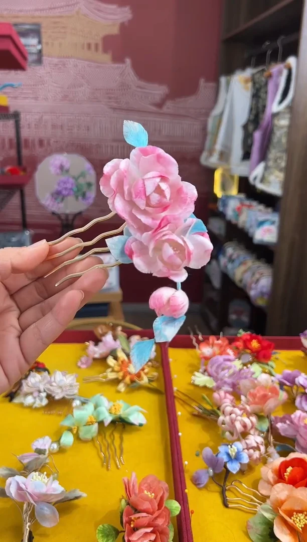 【闪购商品】刺绣 非遗绒花（发饰）