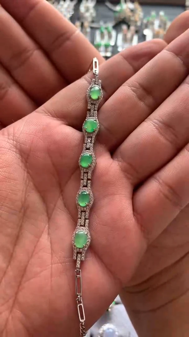 未镶嵌手链翡翠满色