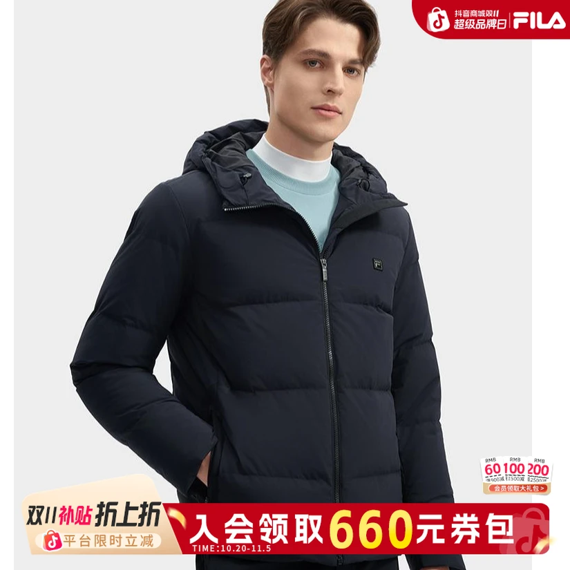 【防寒鹅绒VC羽绒服】斐乐男冬款休闲短款加厚外套户外 F51M543902F