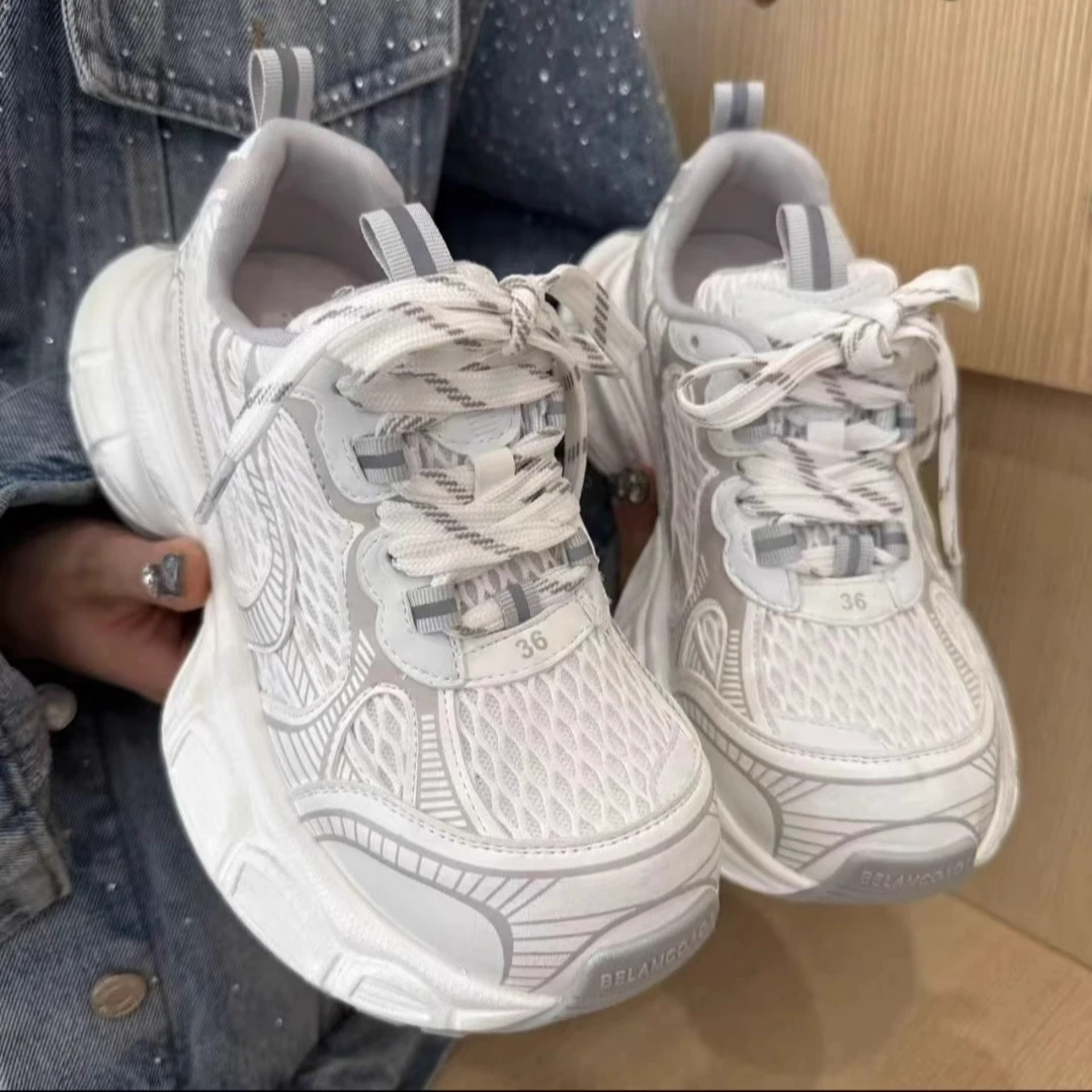 欧货爆款机车炸街老爹鞋2025春夏新款松糕底时尚系带款洋气休闲鞋