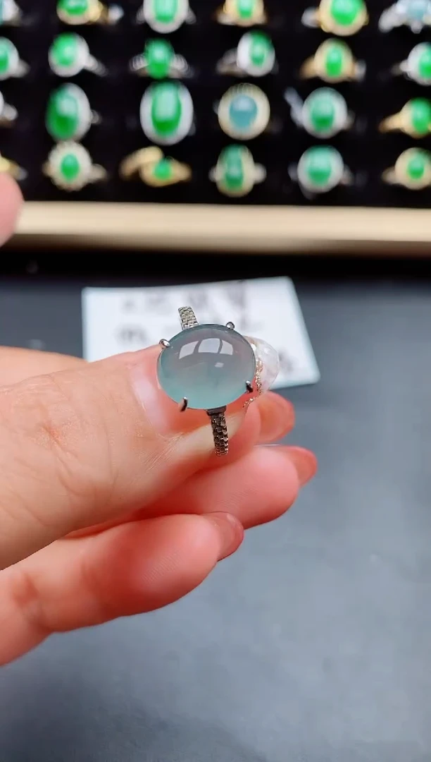 【闪购商品】翡翠戒指银S925镶嵌0800