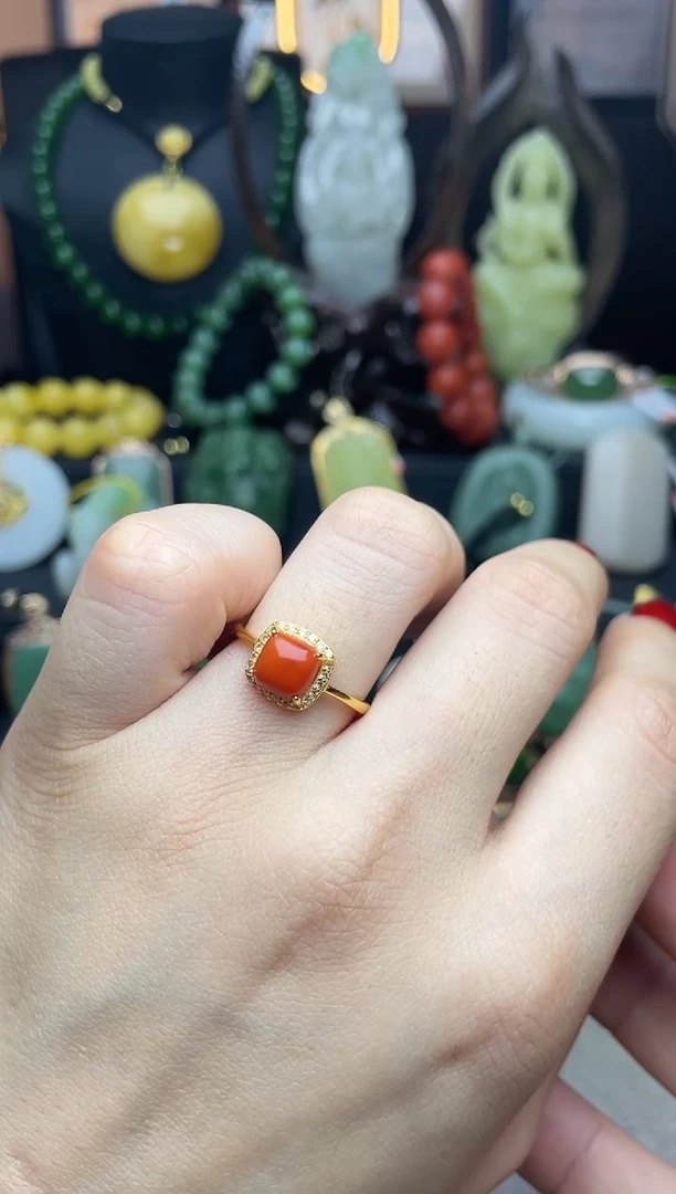 【闪购商品】南红玛瑙戒指银S925镶嵌戒指