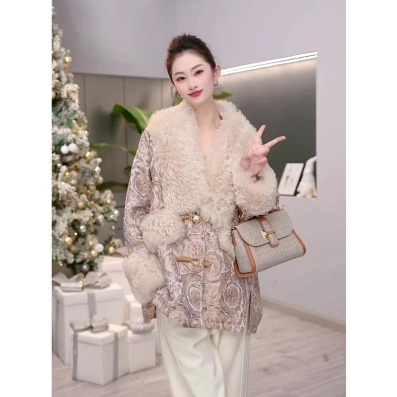 【茜茜专属X】619国风宋锦中长款时尚女士加厚冬季