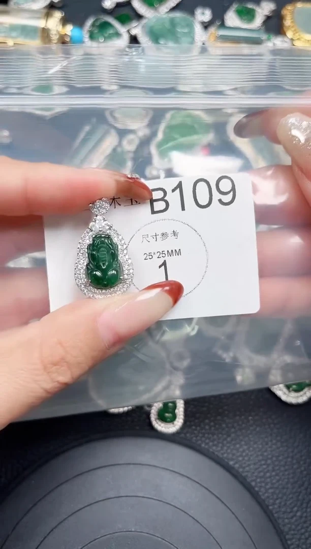 【闪购商品】翡翠颈饰未镶嵌 赠皮绳109
