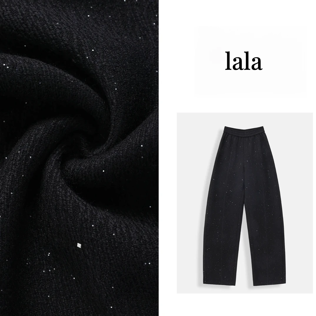 【星光点点】秋冬新款 加厚百搭高级感显瘦品质羊毛休闲裤裤 8135