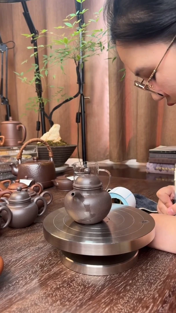 枫寿珍掇球-半手精工制作（天青泥）150CC“微瑕慎拍不退不换”