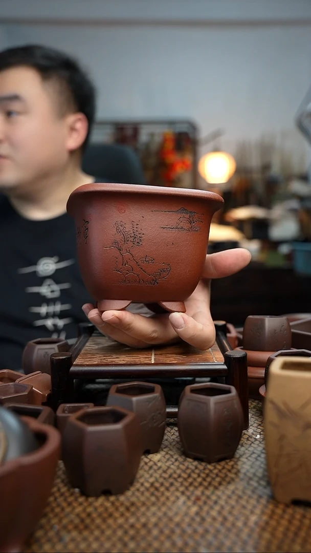 紫砂花盆長木軒精品紫砂