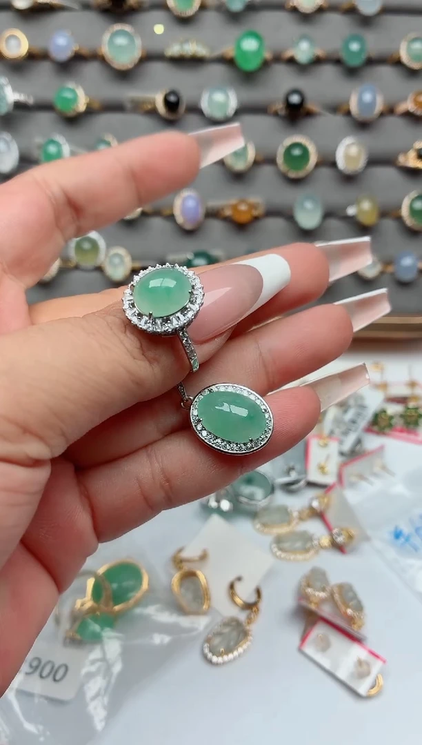 吊坠(不含链)银S925镶嵌翡翠.