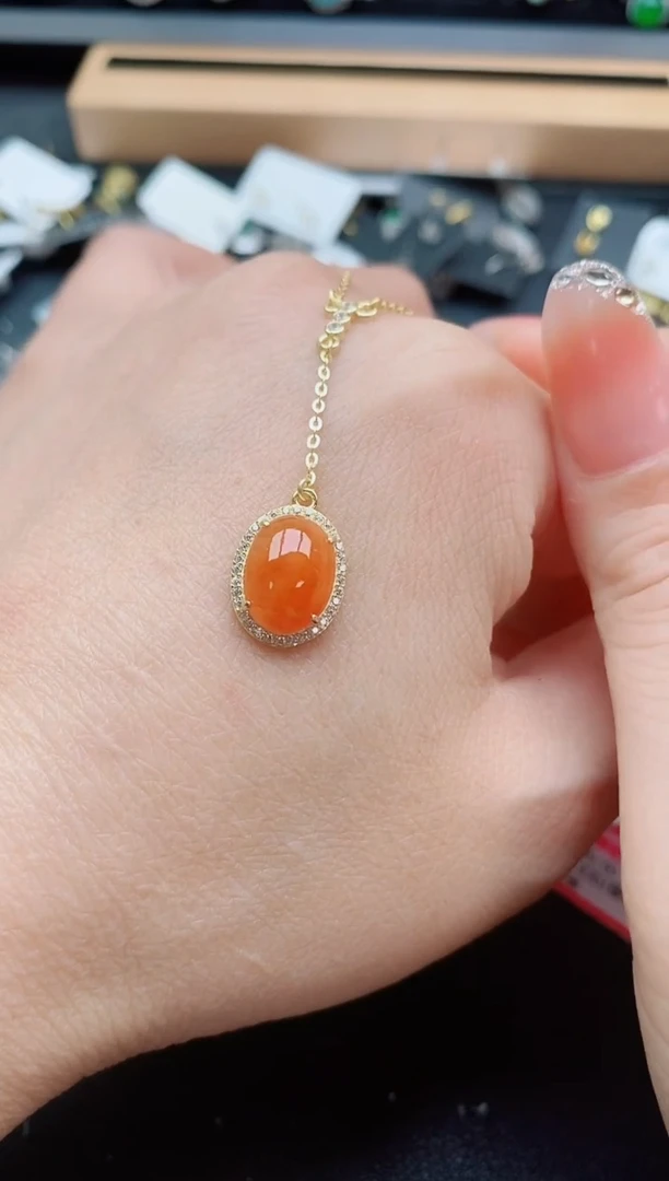 吊坠(赠链)银S925镶嵌翡翠1