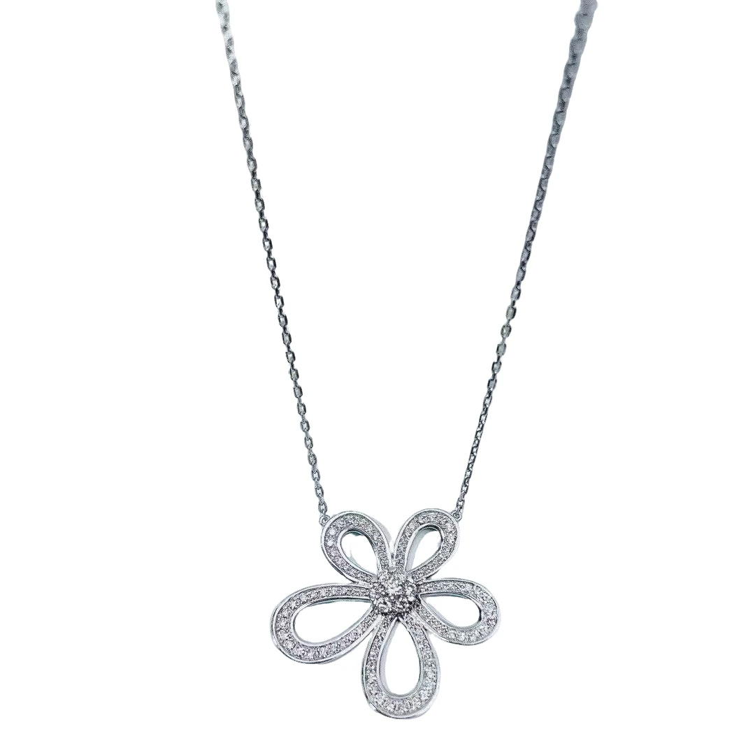 瑰丽珠宝】铂金天然南非天然钻石大号五花项链【重金】