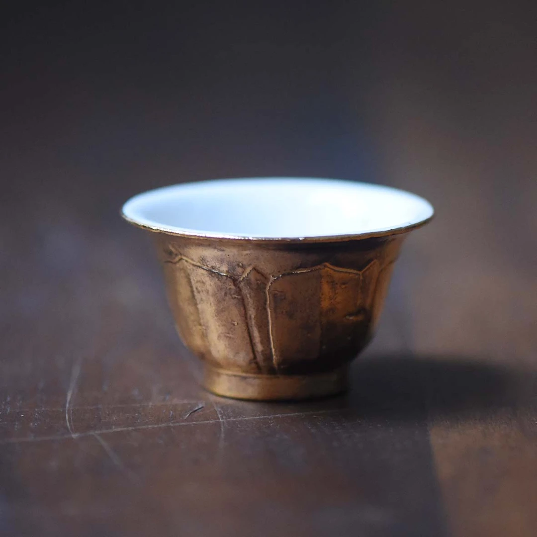 【见珊】雲由-雕刻莲瓣金彩粉引杯（雲由S0323）