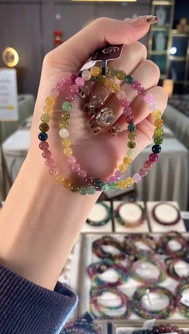 未镶嵌老矿碧玺单圈手串5mm+碧玺dan多样性发货一条