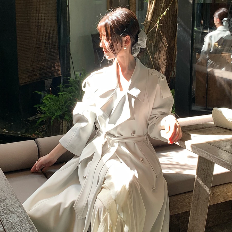 【小李包专属】风衣早春新款气质小个子英伦风短中长款大衣F410