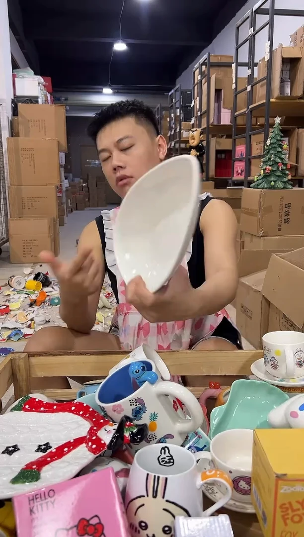 瓷片阿呆水滴盘子