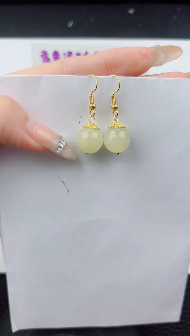 合金石英质玉耳钉555嗨购微色差T