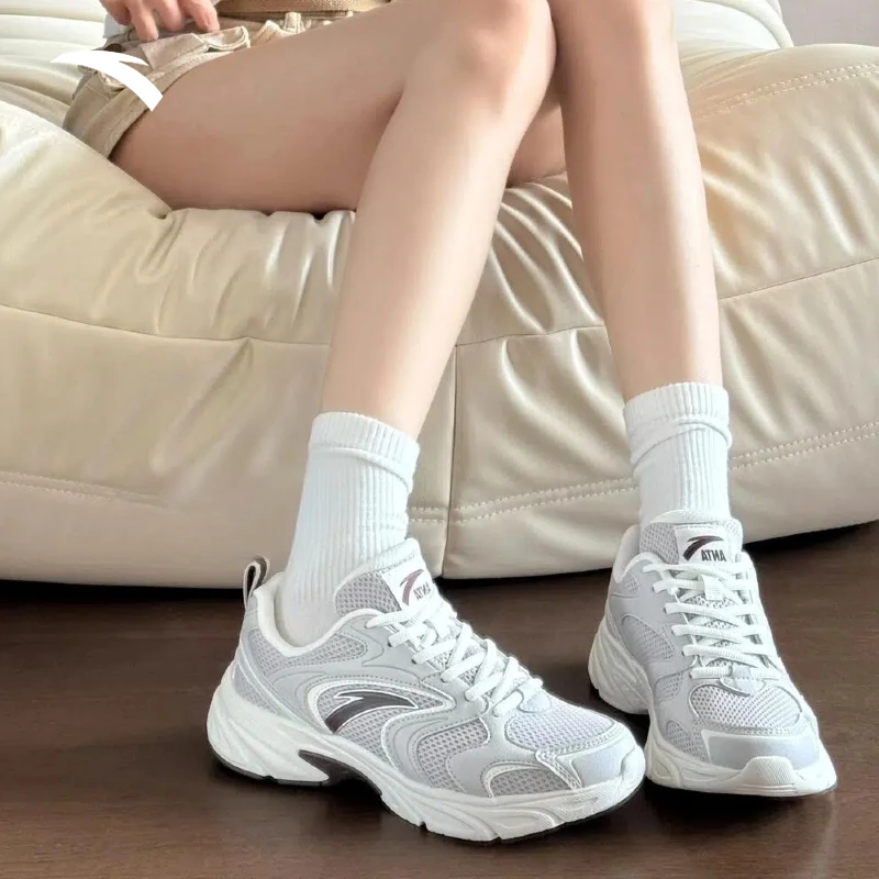 安踏【OG800】网面透气复古银色休闲鞋男女鞋女运动鞋2025款网红款