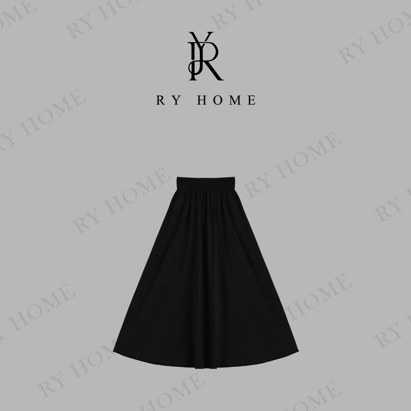 【容雨RYHOME】新款通勤气质松紧腰中长款半身裙251Q1278