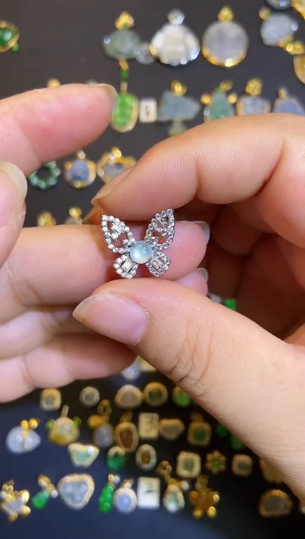 吊坠(不含链)银S925镶嵌翡翠1