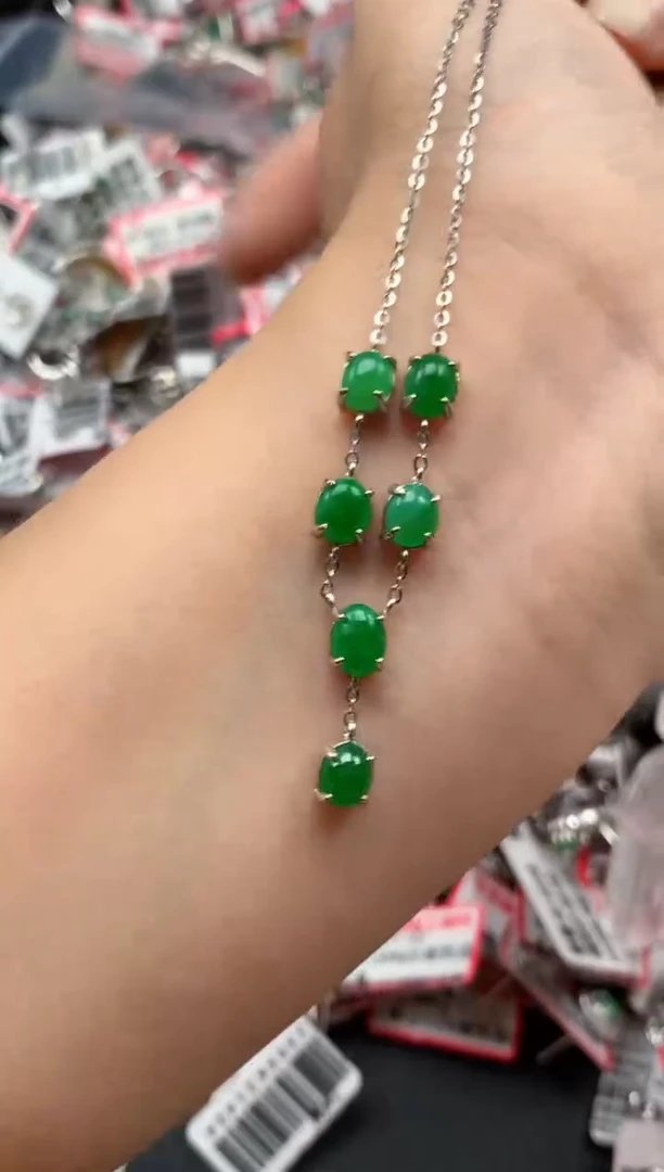 银S925镶嵌戒指翡翠天然A货缅甸翡翠
