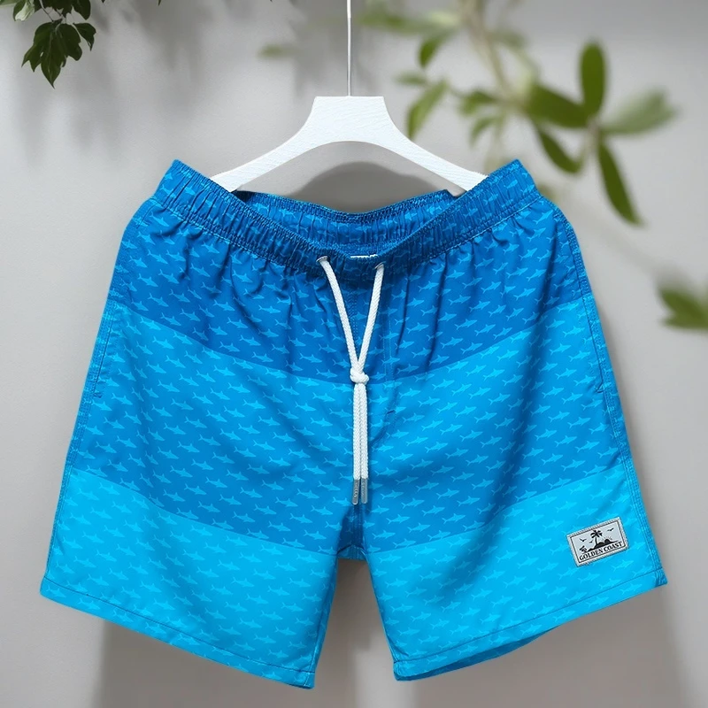 防尴尬男士沙滩裤夏季新款冰丝速干四分裤弹性高档休闲短裤大裤衩