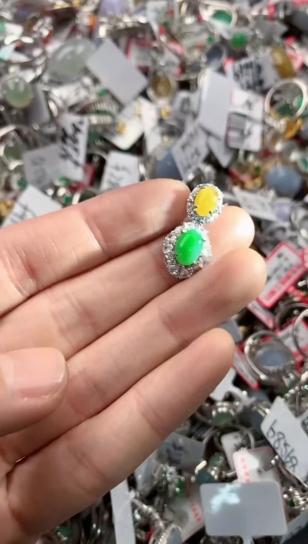 银S925镶嵌戒指翡翠888   7