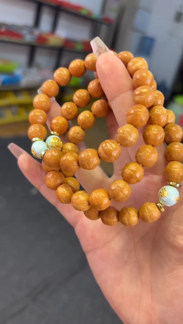 【闪购商品】菩提根/象牙果吊坠1.0猴头凤眼S925黄财神设计