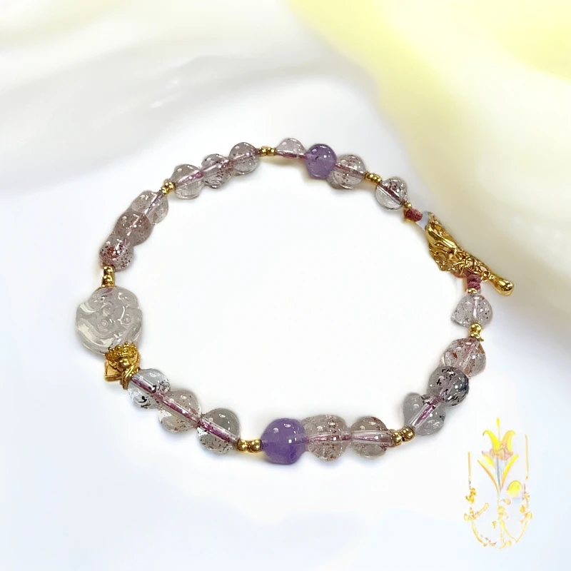 蓝针超七小九水晶手链