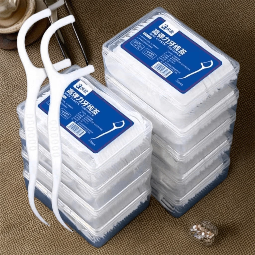 【新人福利】洁牙一次性独立包装便携家庭装高分子牙线50支盒装牙签