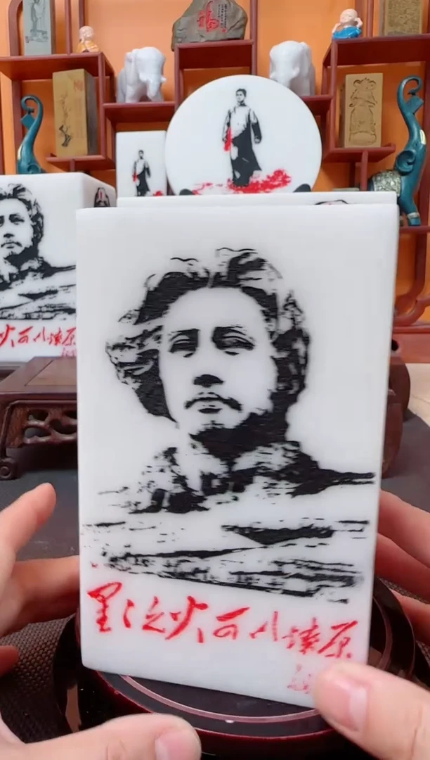 石材四面像精品9×9×15带底座