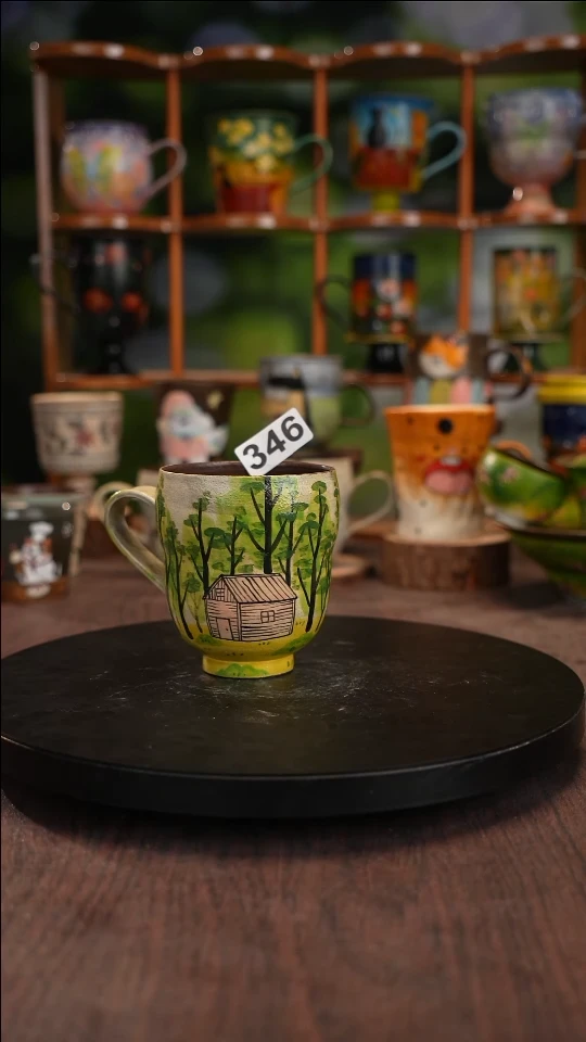 手绘釉下陶瓷紫砂葫芦杯