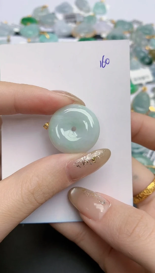 【闪购商品】翡翠颈饰18K金镶嵌天然缅甸翡翠A货