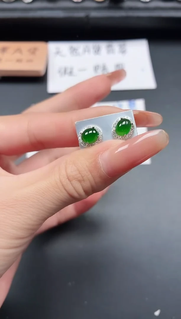 银S925镶嵌戒指翡翠1