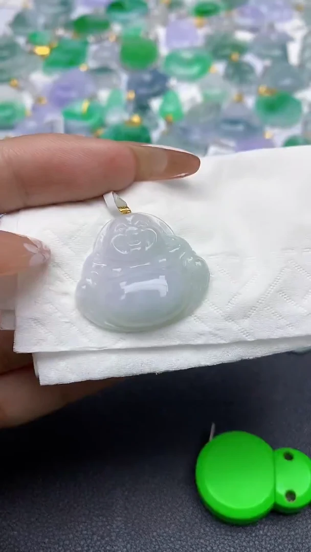 颈饰18K金镶嵌翡翠a货假一赔三支持复检百元上9元证书费自理