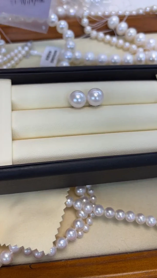 银S925镶嵌耳饰淡水珍珠甜*儿11-12MM无核