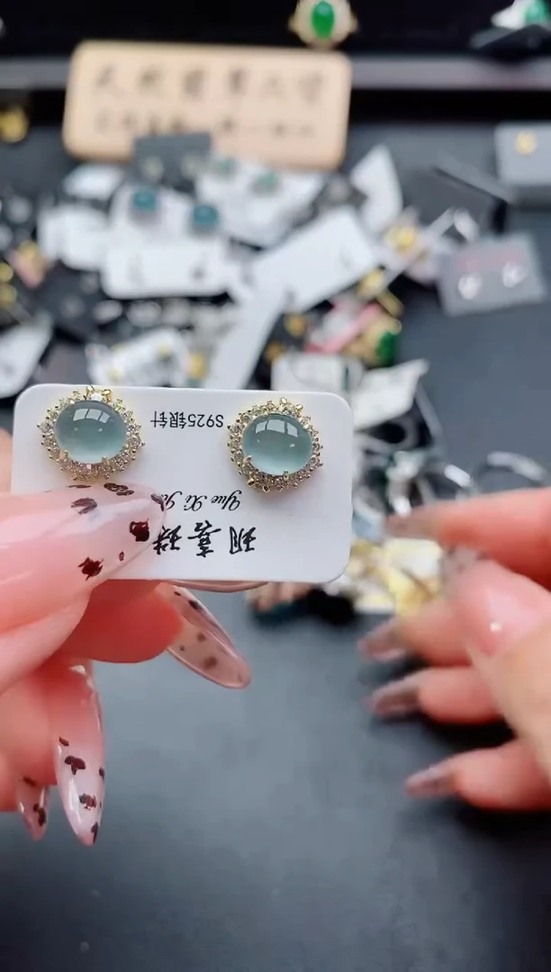 银S925镶嵌戒指翡翠1