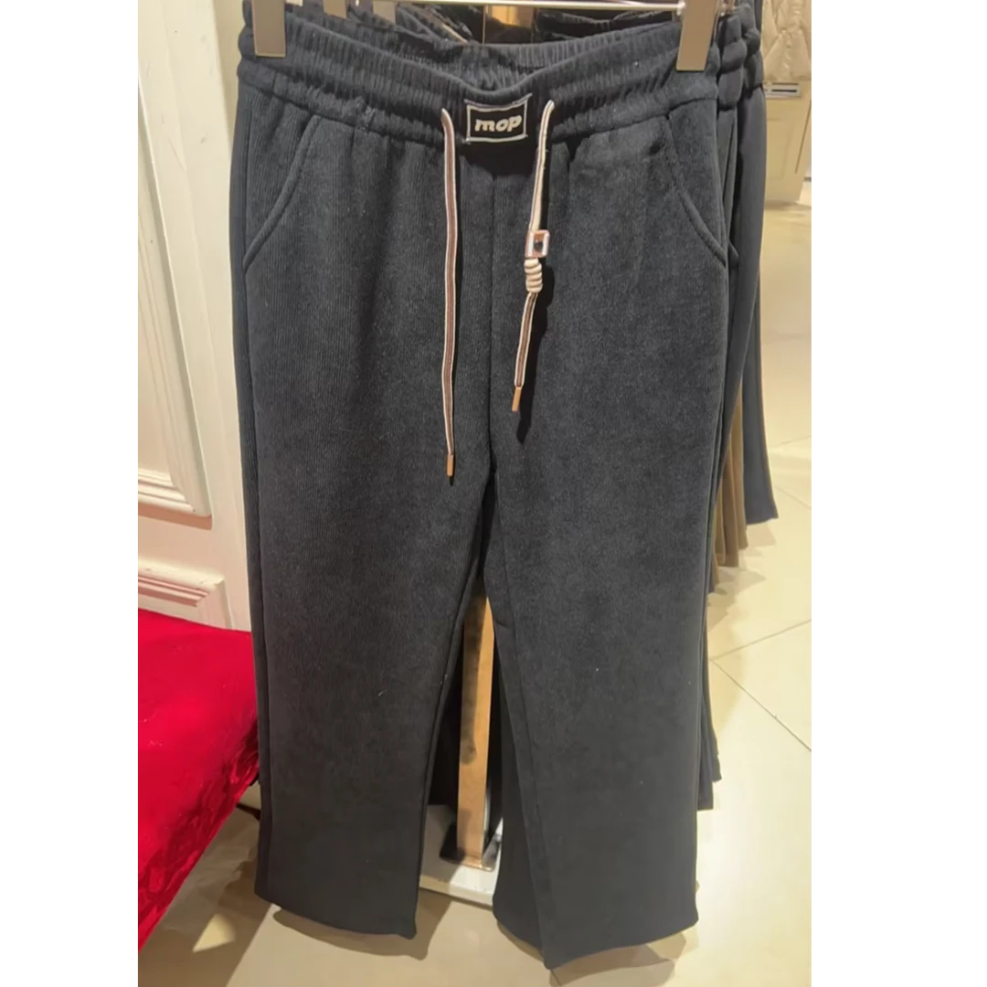 【江油恒宣】C06936女士时尚休闲松紧抽身直筒裤