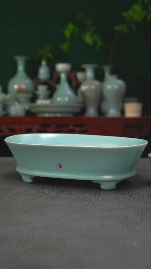 用****112号仿古天青水仙盆微瑕福利~帆