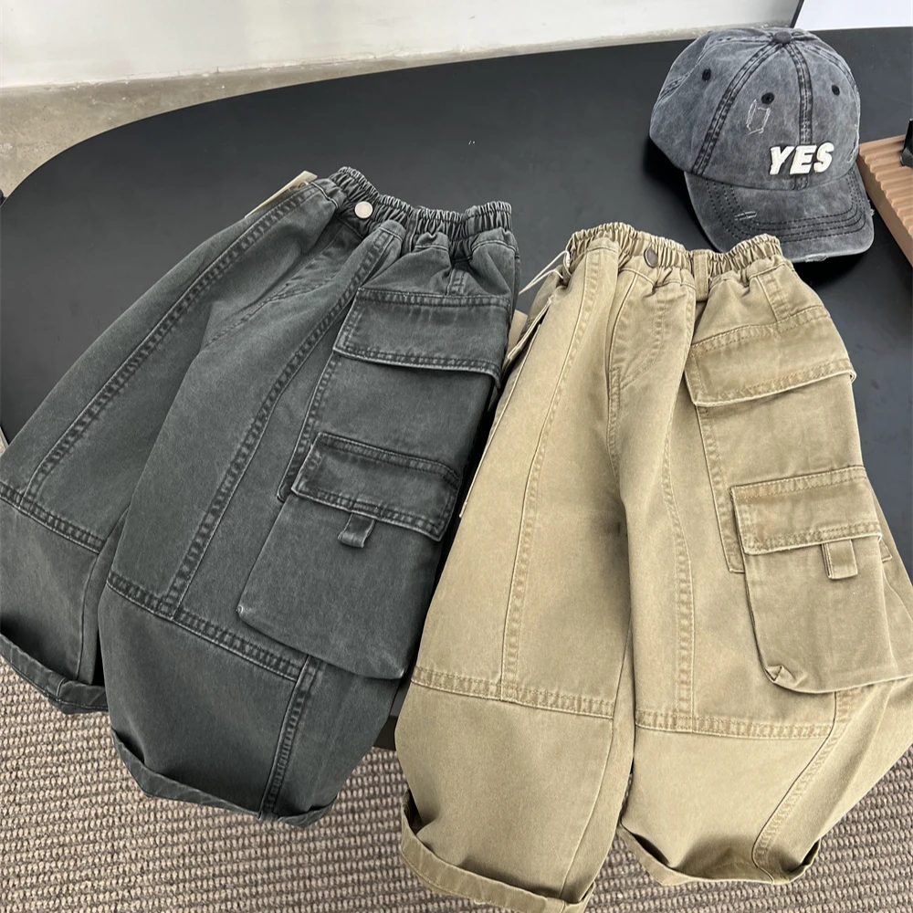 男童工装裤春秋2025新款儿童裤子中小童宽松男孩运动春装休闲长裤