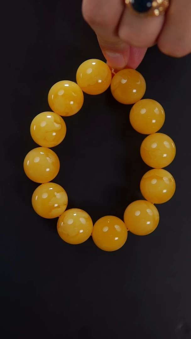 【闪购商品】蜜蜡手串未镶嵌焦皮料同料圆珠手串61.6