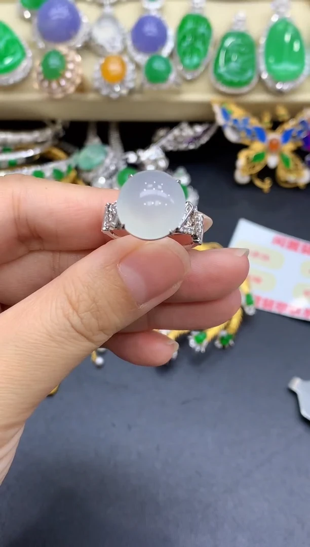 18K金镶嵌戒指翡翠408-中国好珍宝