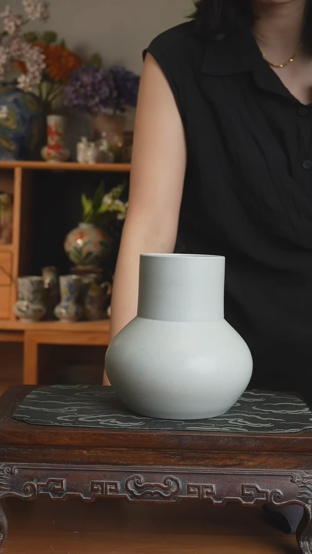 摆件不带花景德镇手工手绘陶瓷花瓶赏瓶