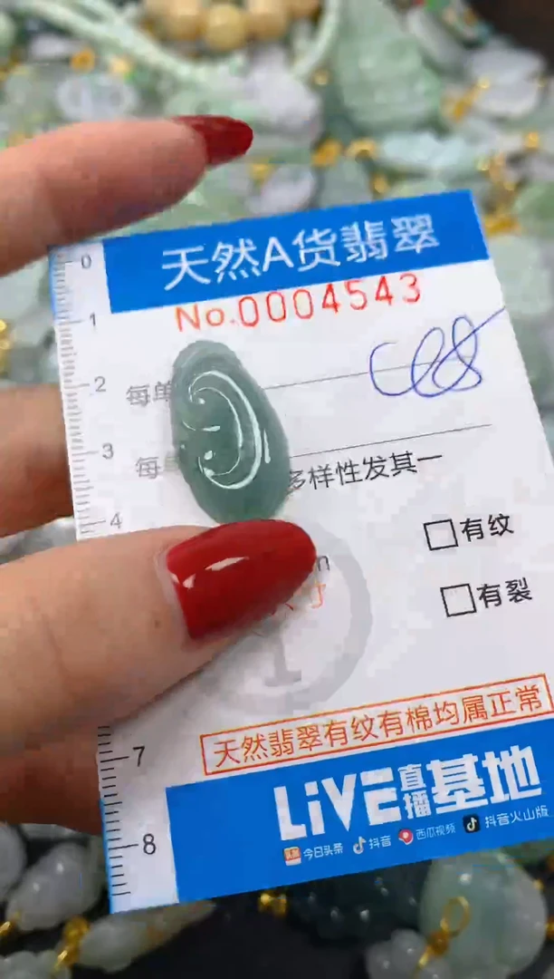 颈饰未镶嵌翡翠净货挂件-4543