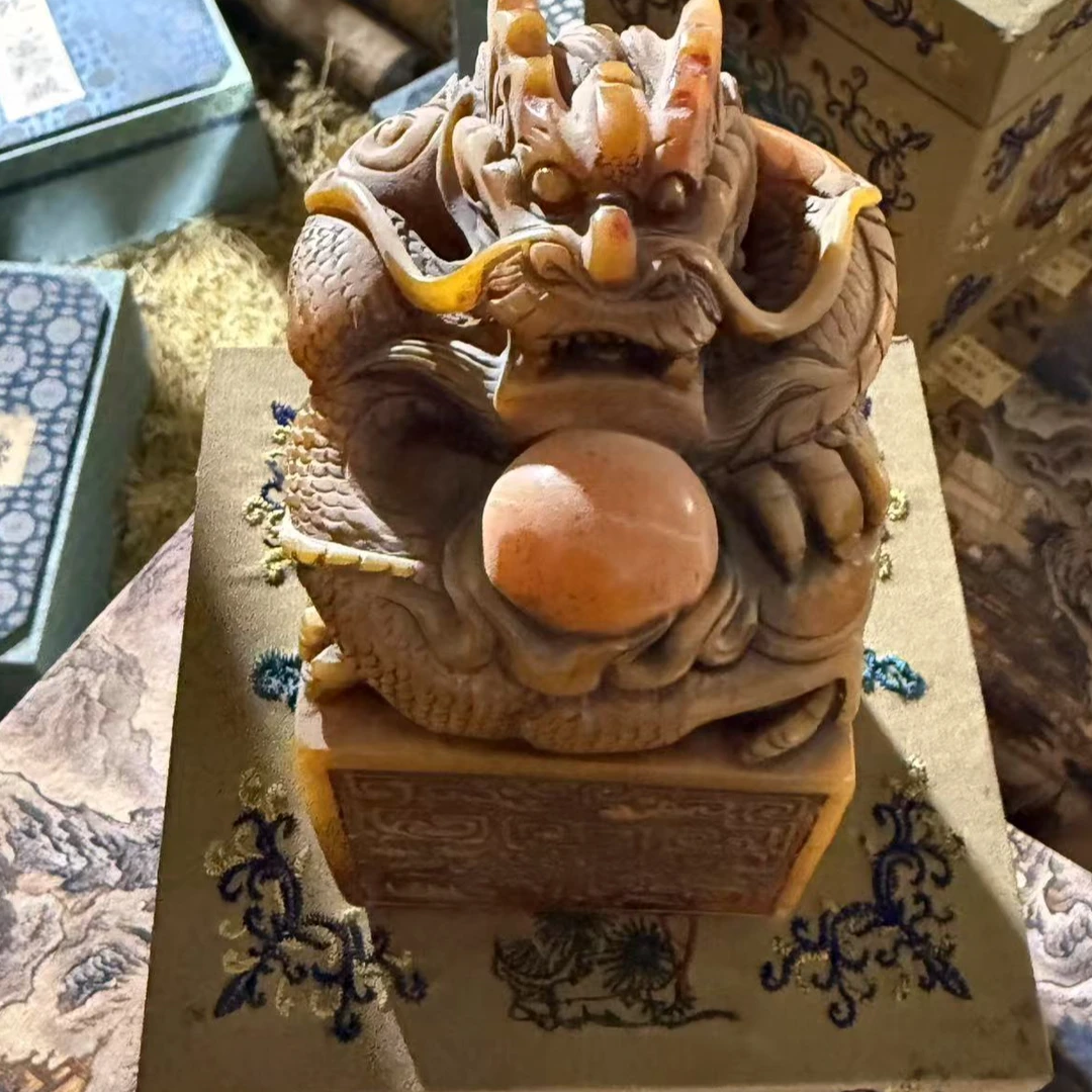 1个开封小龙蓝色双鹤次修小盒子摆件链接