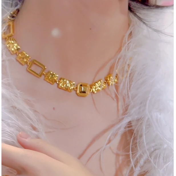 【苏妮法】足金999 总裁项链5D素款时尚简约中古轻奢精致小众